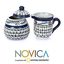 Ceramic 'Sierra Wonders' Creamer and Sugar Bowl Set (Mexico)