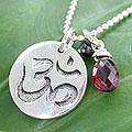 Sterling Silver 'Yoga Tree Pose' Garnet and Onyx Necklace (Thailand)