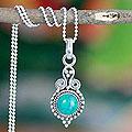 Sterling Silver 'Love Forever' Magnesite Necklace (India)