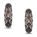 Miadora Pink Silver and Black Rhodiumplated Hoop Earrings