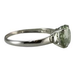 10k White Gold Green Amethyst Solitaire Ring