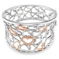 Sterling Silver 1/4ct TDW Diamond Heart Bangle (G-H, I3)