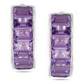 Sterling Silver Purple Amethyst Earrings