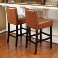 Hazlenut Leather Bar Stools (Set of 2)