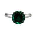 10k White Gold Lab-created Emerald Solitaire Ring