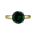 10k Yellow Gold Lab-created Emerald Solitaire Ring