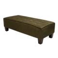 Bryan Moss Green Microsuede Tufted Bench