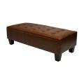 Bryan Caramel Crocodile Tufted Bench