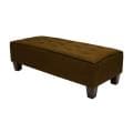Bryan Chocolate Brown Microsuede Tufted Bench