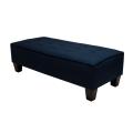 Bryan Midnight Blue Microsuede Tufted Bench