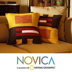 Set of Two Alpaca Wool 'Wari Art' Cushion Covers (Peru)