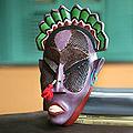 Handcrafted Sese Wood and Brass 'Africa Tribute' African Mask (Ghana)