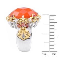 Michael Valitutti Two-tone Carnelian, Garnet and Ruby Ring