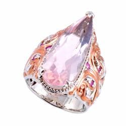Michael Valitutti Two-tone Rose Quartz and Pink Sapphire Ring