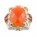 Michael Valitutti Two-tone Carnelian, Garnet and Ruby Ring