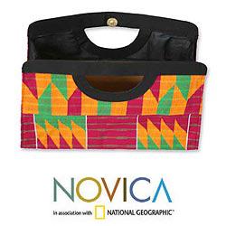 Cotton 'Ashanti Colors' Medium Kente Clutch (Ghana)