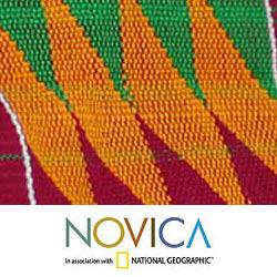 Cotton 'Ashanti Colors' Medium Kente Clutch (Ghana)
