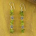Sterling Silver 'Precious' Peridot Drop Earrings (India)