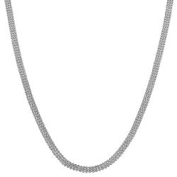 14k White Gold 2.4-mm Diamond-cut Triple Stack Ball Necklace