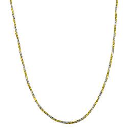 14k Two-tone Gold 16-inch Twisted Box Necklace