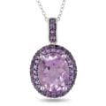 Sterling Silver Rose de France and Amethyst Necklace