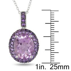 Sterling Silver Rose de France and Amethyst Necklace
