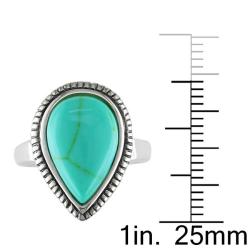 Sterling Silver Pear-cut Turquoise Cabochon Ring