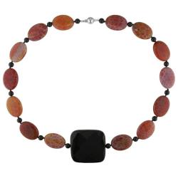 Sterling Silver Multi-colored Gemstone Bead Necklace