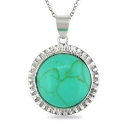 Sterling Silver Round-cut Turquoise Necklace