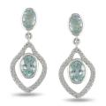 Sterling Silver Blue Topaz and 1/2ct TDW Diamond Earrings (G-H, I3)