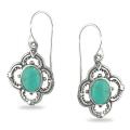 Sterling Silver Oval Turquoise Cabochon Earrings