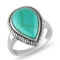 Sterling Silver Pear-cut Turquoise Cabochon Ring