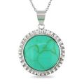 Sterling Silver Round-cut Turquoise Necklace