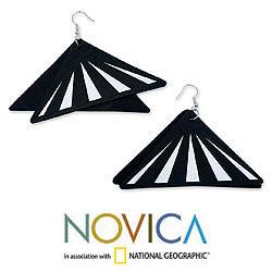 Recycled LP Vinyl Record 'Copacabana Melody' Dangle Earrings (Brazil)