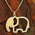 Gold Overlay 'Sunlit Elephant' Sterling Silver Necklace (Thailand)