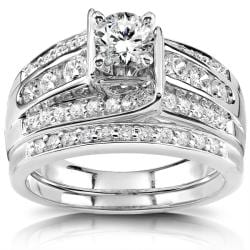 14k White Gold 1ct TDW Diamond Bridal Ring Set (H-I, I1-I2)