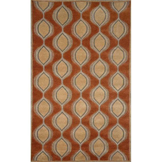 Persian Arch Terracotta Wool Rug (5' x 8') 13761229