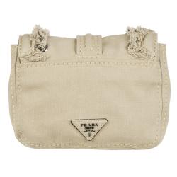 Prada Mini Frayed Denim Shopper Bag