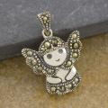 Sterling Silver 'Angel' Marcasite Pendant (Thailand)