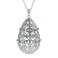 Tressa Silvertone Created Turquoise and CZ Drop Necklace