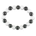 White Jasper and Hematite Stretch Bracelet