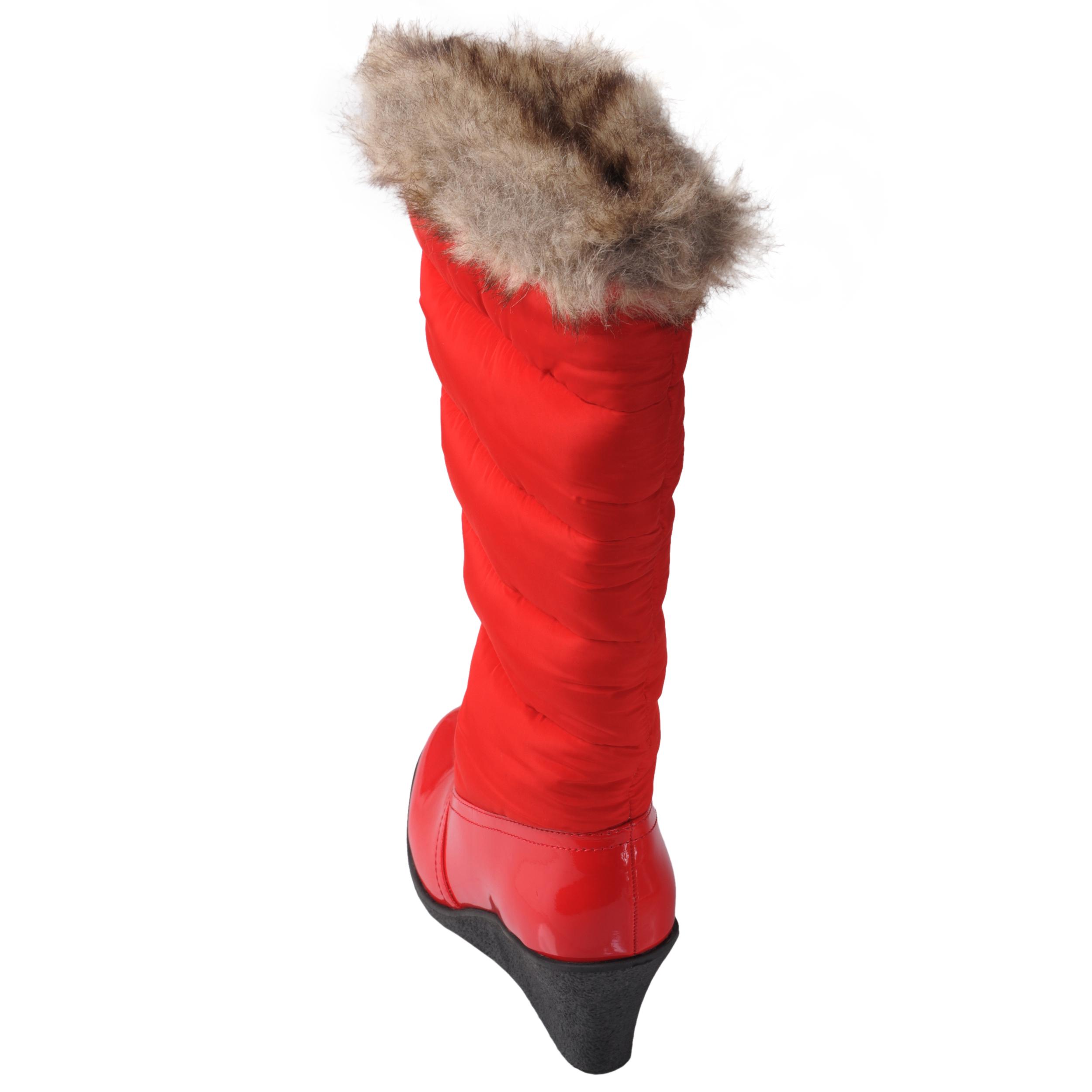 long boots with fur trim
