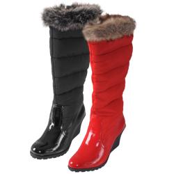 Journee Collection Women's 'NALA-43' Faux Fur Trim Wedge Boots
