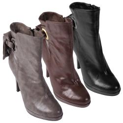 Journee Collection Women's Faux Suede Knot Accent Ankle Boots