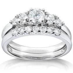 14k White Gold 3/4ct TDW Diamond Bridal Ring Set