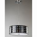 Black and Stainless Steel Crystal 3-light Pendant
