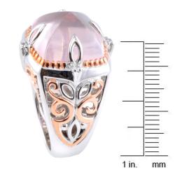 Michael Valitutti Two-tone Rose Quartz and Pink/ White Sapphire Ring