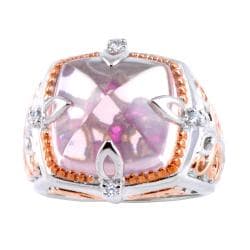 Michael Valitutti Two-tone Rose Quartz and Pink/ White Sapphire Ring