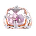 Michael Valitutti Two-tone Rose Quartz and Pink/ White Sapphire Ring