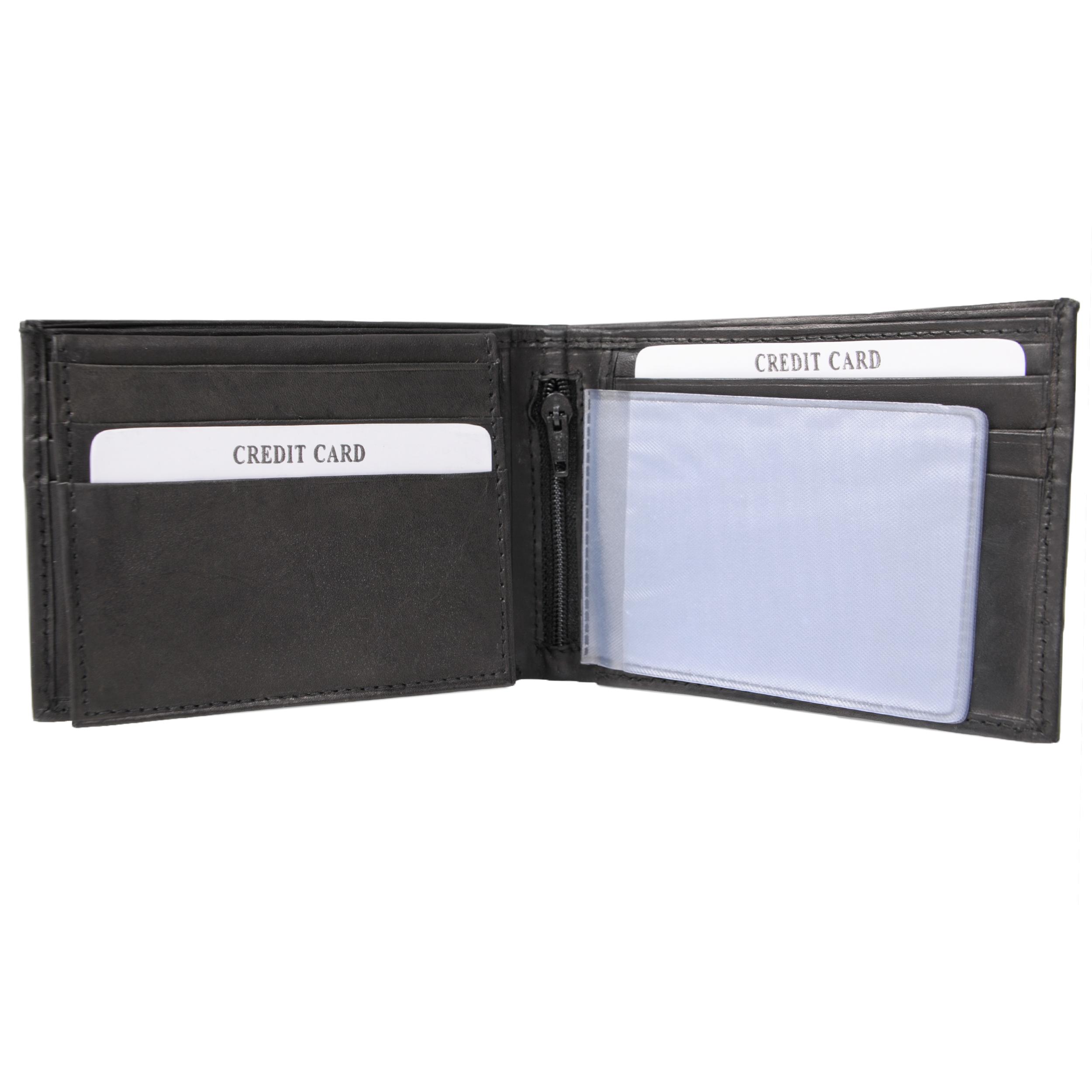 Boston Traveler Men's Genuine Leather Whitetail Embossed Bi-fold Wallet